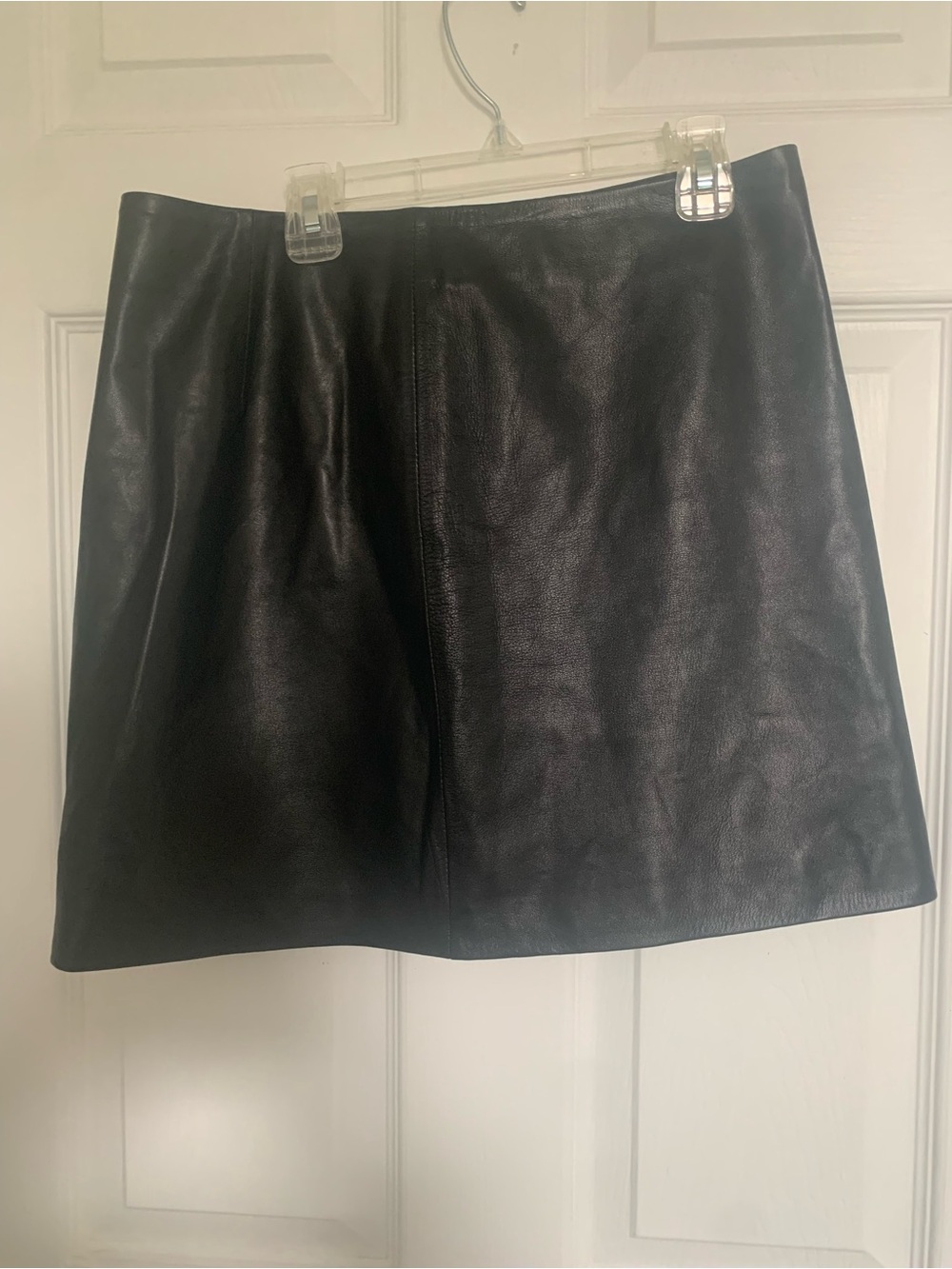 ANTONIO MELANI Black Leather Mini Skirt